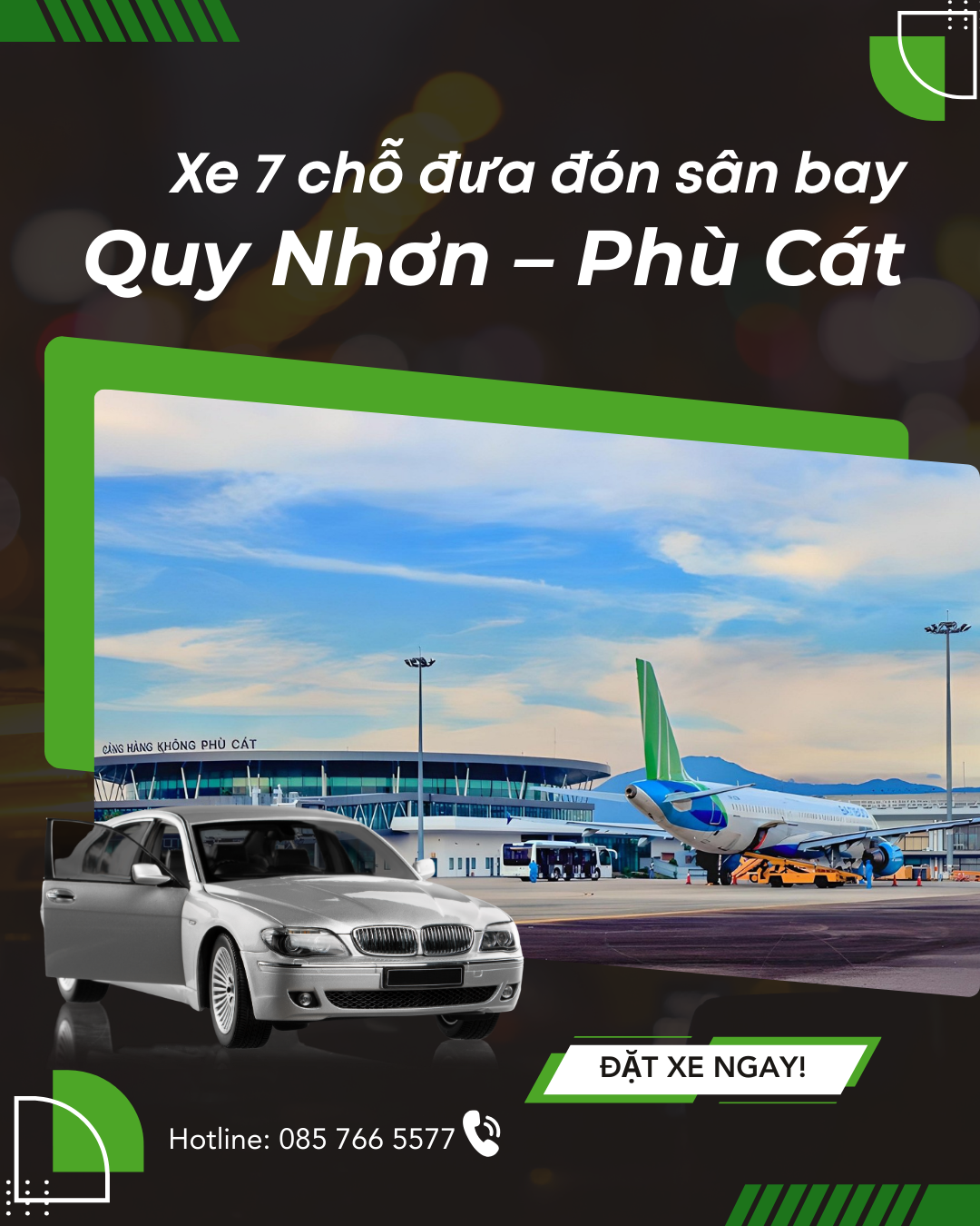 Xe 4 chỗ đưa đón sân bay Quy Nhơn – Phù Cát